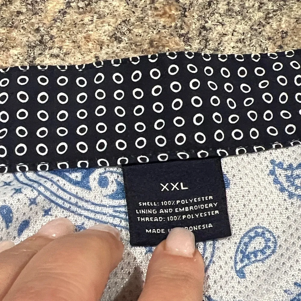 Cremieux Black Patterned Swim Shorts Size XXL